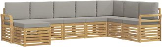 vidaXL Conjunto De Sof&aacute;s De Exterior 8 Uds. Blanco Y Gris Claro Vidaxl