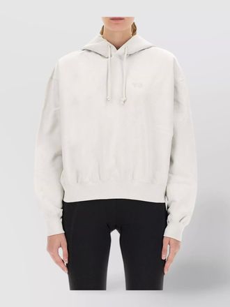 Yohji Yamamoto logo hooded sweatshirt drawstring style