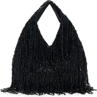 Mango Fringed Handbag in Black at Nordstrom