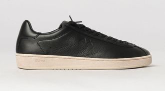 Sun 68 Low-Top Leather Sneakers with Padded Ankle and Embossed Logo