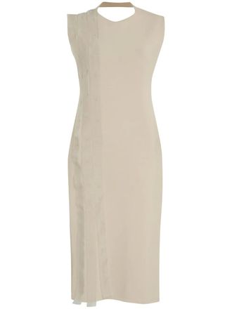 Gloria Coelho stripe-detailed mini dress - Neutrals