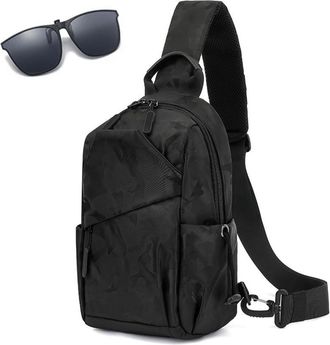 Generic Nylon Waterproof Crossbody Bag, Large Capacity Sport Chest Pack, Multi-Functional Sling Shoulder Pack for Casual Use