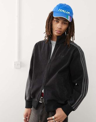 adidas Originals Firebird - Top della tuta in denim nero