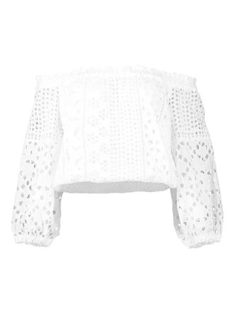 Temptation Positano Maira eyelet-lace off-shoulder blouse - women - Cotton - S - White
