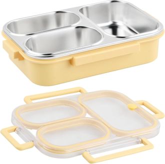 OEM Fiambrera De Acero Inoxidable De 1000 Ml Con 3 Compartimentos, Fiambrera Para Adultos, A Prueba De Fugas, Fiambrera Para S&aacute;ndwiches Para Ni&ntilde;as, Ni&ntilde;os,
