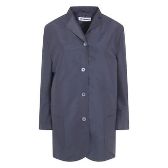 Jil Sander Single-Breasted Coats - - Coats - Donna - Blu - S