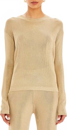 SER.O.YA Hana Metallic Knit Top In Gold