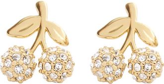 Coach Cherry Pav&eacute; Earrings - Gold - One Size