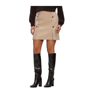 Ydence Ydence - Rok Chloe - Dames - Rokken - Beige - Maat: M Wol