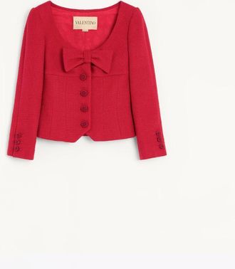 Valentino Giacca Corta In Plain Wool Tweed Donna PARIS 38