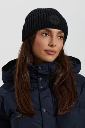 Canada Goose Wool Beanie With Logo Patch, Unisex, Black