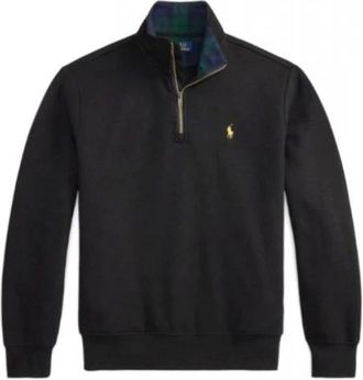 Ralph Lauren Hoodies & sweatvesten, Heren, Zwart, XL, Katoen, Hoodie met volledige rits van dubbel gebreid materiaal