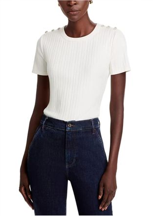 Veronica Beard Draya Tee In White