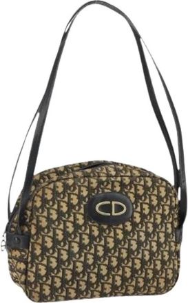 Dior Pre-owned Trotter Canvas Schoudertas - Dames - Vintage Schoudertas - Bruin - ONE Size - Leer - Vintage
