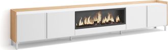 Skraut Home Skraut Home - Mueble Tv, Televisi&oacute;n, Muebles De Sal&oacute;n, Almacenaje, 315x35x61cm, Para Tv Hasta 80, Chimenea El&eacute;ctrica Xxl, Dise&ntilde;o Industrial, Estilo Mo