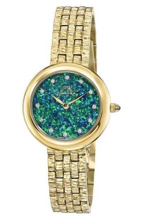 Porsamo Bleu Womens Charlize Opal and Topaz Bracelet Watch, 32mm in Gold at Nordstrom Rack