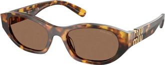Miu Miu Irregular Frame Zonnebrillen - Dames - Zonnebrillen - Bruin - 53 MM - Accessoires