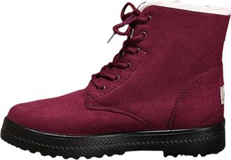 Generic Fur Lined Ankle Boots Women Wide Fitting, WomenS Ankle Boots With Zip Warm Faux Fur Lined Hiking Walking Shoes Casual Lace Up Warm Shoes Anti-Slip Gri