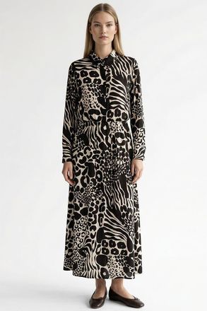 Exquise Marina Maxi Dress in Black-Ecru at Nordstrom, Size X-Large