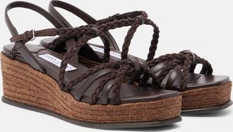 Jimmy Choo London Nyra braided suede espadrille wedges