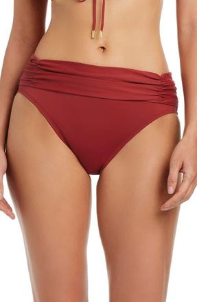 Bleu Rod Beattie Shirred Hipster Bikini Bottoms in Barcelona Red at Nordstrom, Size 10