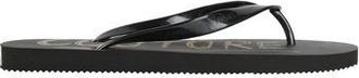 Versace Thong Sandals for Women in Black with Round Toe and Flat Rubber Sole