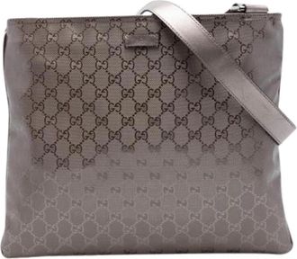 Gucci Pre-owned Vintage Crossbody Tas - Dames - Vintage Schoudertas - Grijs - ONE Size - Leer - Vintage