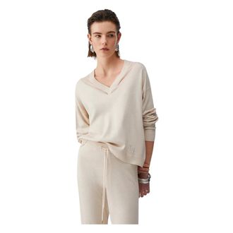 Liu Jo Dames, Truien, Beige, Maat: XL Viscose