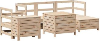 vidaXL Juego De Sof&aacute;s De Jard&iacute;n 7 Piezas Madera Maciza De Pino Vidaxl