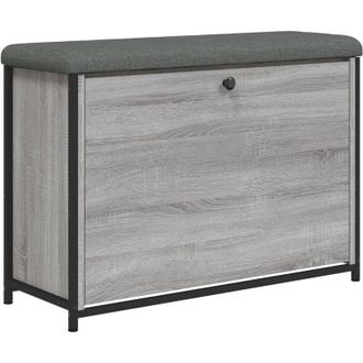 vidaXL Panca Portascarpe Cassetto Ribaltabile Grigio Sonoma 82x32x56cm vidaXL