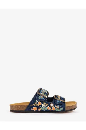 Penelope Chilvers Pool Embroidered Denim Slides