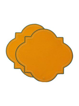 La DoubleJ Medallion Placemats Set Of 2 in Solid Yellow at Nordstrom