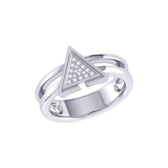 LuvMyJewelry On Point Triangle Sterling Silver Diamond Ring at Nordstrom, Size 6.5