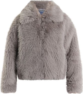 Dreimaster Dreimaster Geweven bontjas Dames Grijs mauve