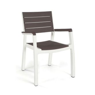 Keter Sill&oacute;n Apilable Con Reposabrazos Keter Harmony Grafito - Blanco