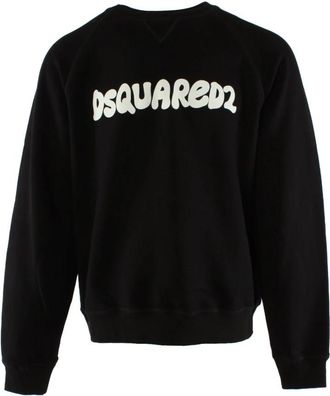Dsquared2 Cool Fit Crewneck Zwarte Katoenen Sweater - Heren - Sweatshirts - Zwart - XL - Katoen - Hoodies & sweatvesten