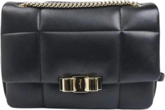 Ferragamo Pre-owned Shoulder Bags, female, Black, Size: ONE SIZE Pre-owned Leather shoulder-bags