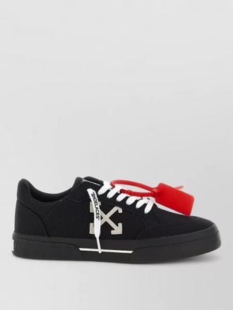 Off-white vulcanized lace up low top sneakers rubber