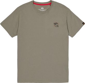 Alpha Industries T-Shirt ALPHA INDUSTRIES Camo Logo Puff Print Backprint T-Shirt, Herren, Gr. XXL, gr&uuml;n (olive), Obermaterial: 100% Baumwolle, Shirts T-Shirt