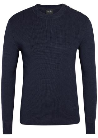 A.P.C. Marin Cotton-knit Jumper - Navy - XL