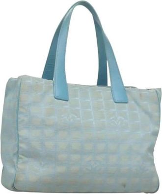 Chanel Pre-owned Vintage Nylon Tote Bag - Dames - Vintage Shopper - Blauw - ONE Size - Nylon - Vintage