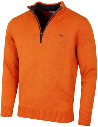 Calvin Klein Mens 1/2 Zip CK Golf Sweater - Orange - XXXXXL
