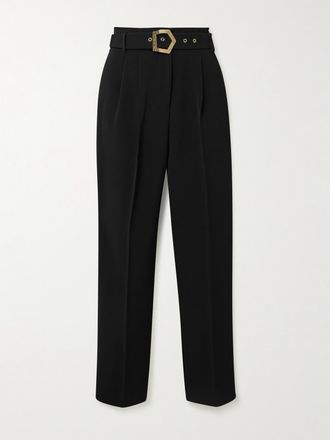 Violante Nessi Pantaloni A Gamba Dritta In Cady Con Pinces E Cintura Guttuso - Nero