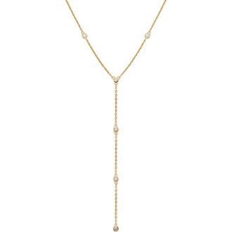 Made by Mary CZ Poppy Lariat Necklace in Gold Vermeil at Nordstrom