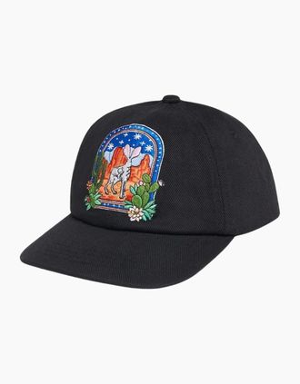 Casablanca Mens Casablanca Patch Cap LArche Du Desert Nuit Black Hat - Size: ONE size