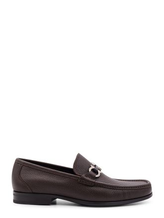 Ferragamo Grandioso Leather Loafer With Gancini Detail