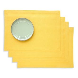 Solino Home Linen Placemats - Diana, 14 x 19 in Marigold Yellow at Nordstrom, Size Medium