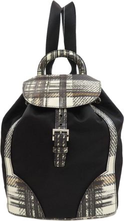 Prada Black White Nylon Backpack (Pre-Owned)