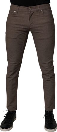Dolce & Gabbana Mens Cotton Stretch Chinos Brown Elastane