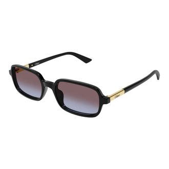 Chlo&eacute; Rectangular Sunglasses - female - Chlo&eacute; - Sunglasses - Black - 53 MM - Accessories
